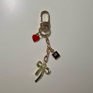 Gold and Red Charm Keychain